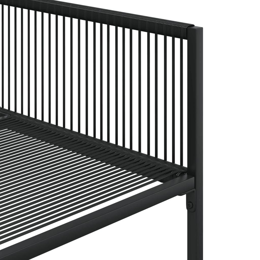 Matgrupp för trädgården 17 delar konstrotting svart