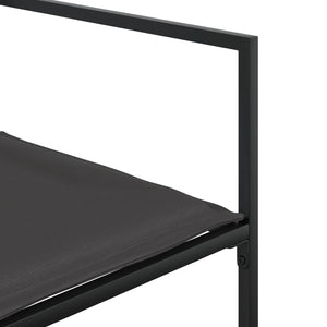 Matgrupp för trädgården med dynor 15 delar svart textilene