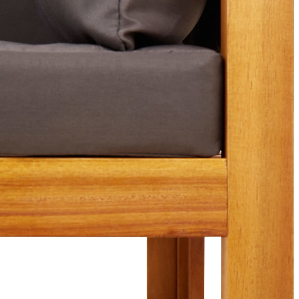 9-delad trädgårdssoffgrupp med kuddar trä akacia och rep