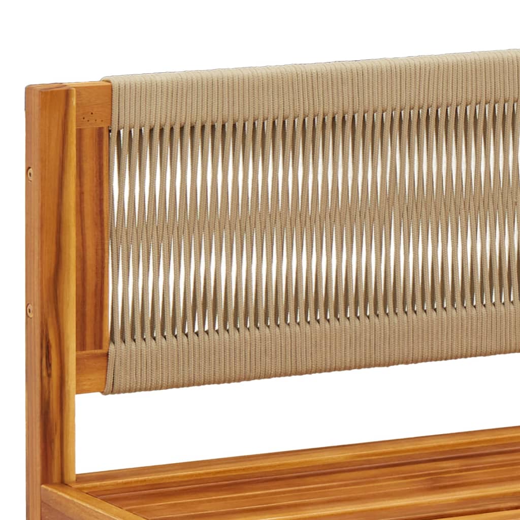 9-delad trädgårdssoffgrupp med kuddar trä akacia och rep