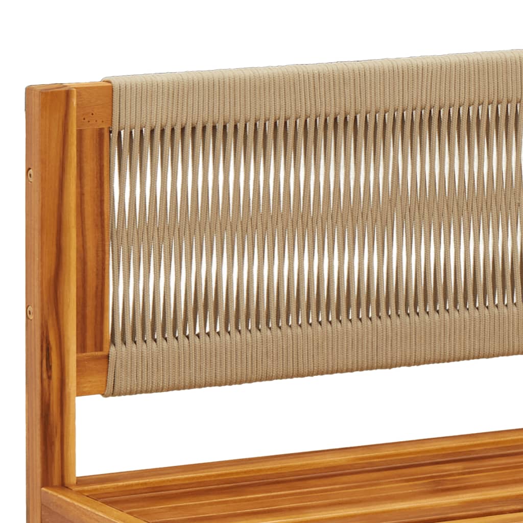 8-delad trädgårdssoffgrupp med kuddar trä akacia och rep