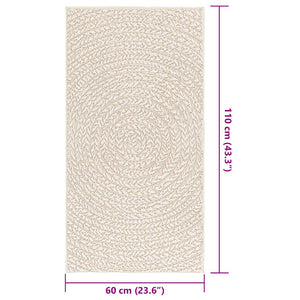 Matta ZIZUR gräddvit 60x110 cm jutelook inomhus och utomhus