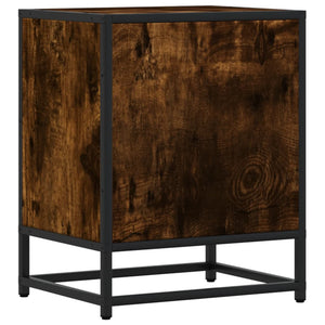 Sängbord rökfärgad ek 40x31x50 cm konstruerat trä