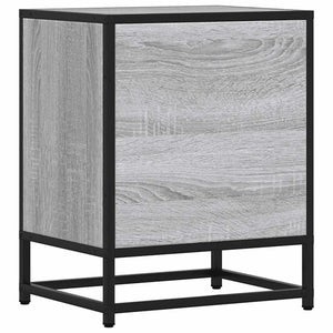 Sängbord grå sonoma 40x31x50 cm konstruerat trä och metall