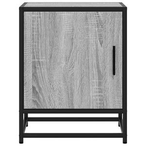 Sängbord 2 st grå sonoma 40x31x50 cm konstruerat trä och metall