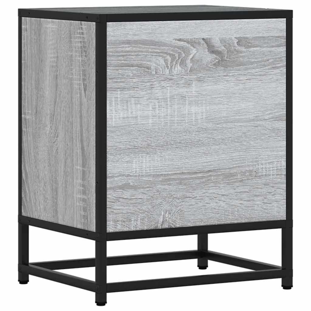 Sängbord 2 st grå sonoma 40x31x50 cm konstruerat trä och metall