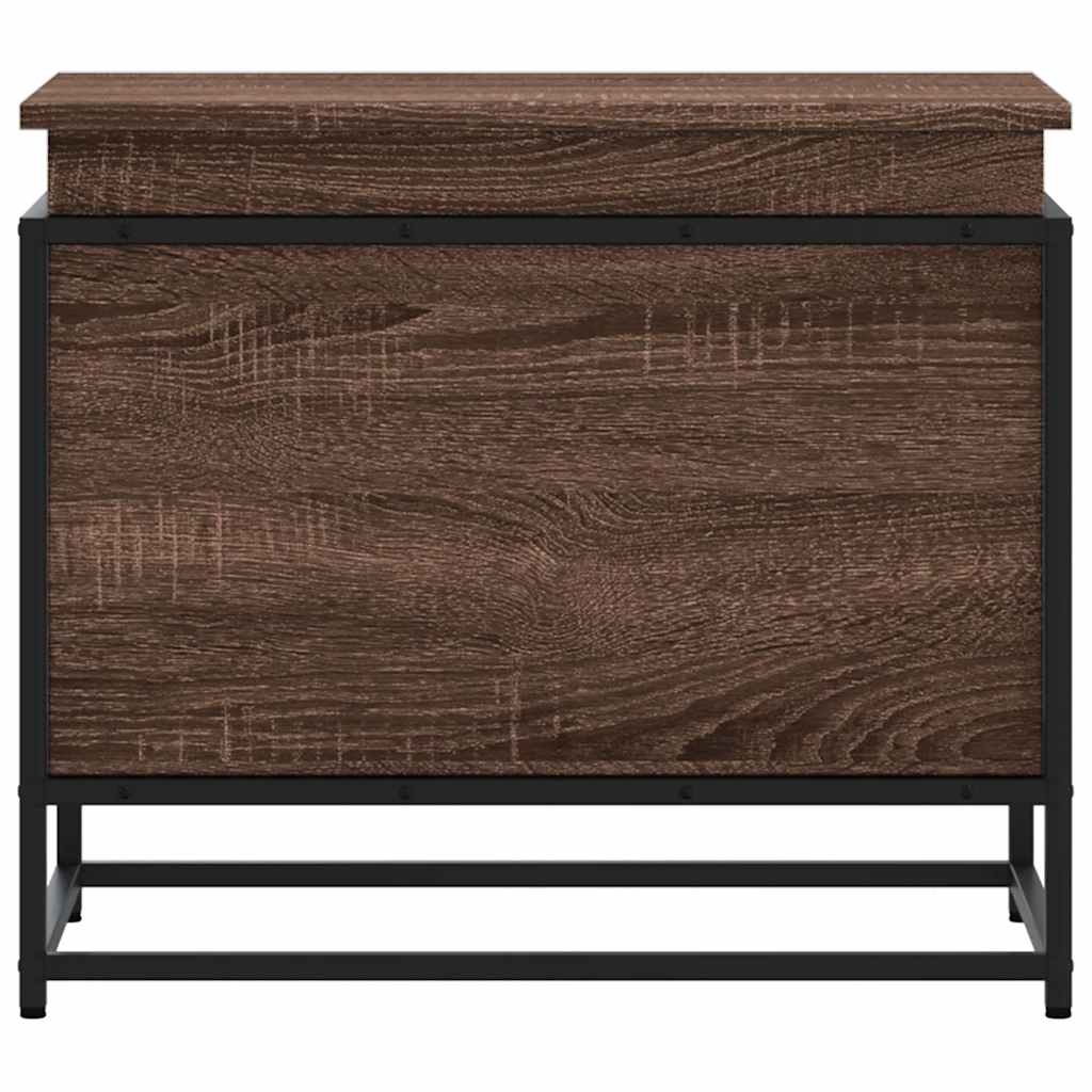 Förvaringslåda med lock brun ek 60x40x51,5 cm konstruerat trä