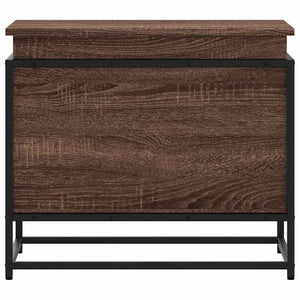 Förvaringslåda med lock brun ek 60x40x51,5 cm konstruerat trä
