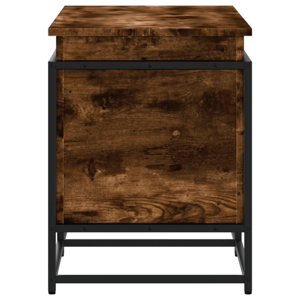 Förvaringslåda lock rökfärgad ek 100x40x51,5 cm konstruerat trä