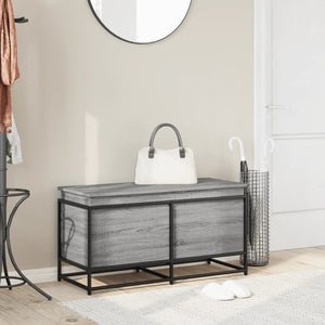 Förvaringslåda lock grå sonoma 100x40x51,5 cm konstruerat trä