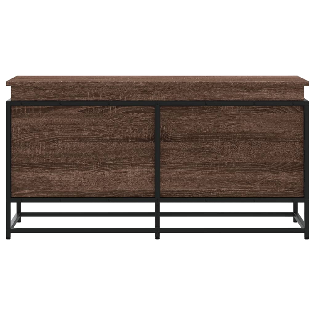 Förvaringslåda med lock brun ek 100x40x51,5 cm konstruerat trä