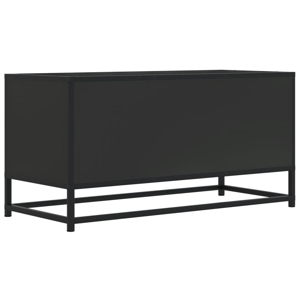 Tv-bänk svart 80x34,5x40 cm konstruerat trä och metall