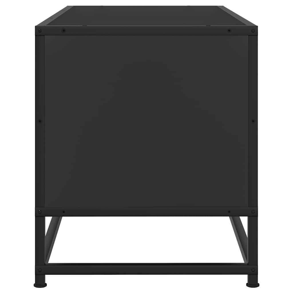 Tv-bänk svart 100x34,5x40 cm konstruerat trä och metall