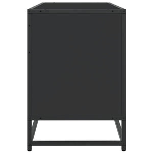 Tv-bänk svart 100x35x50 cm konstruerat trä och metall