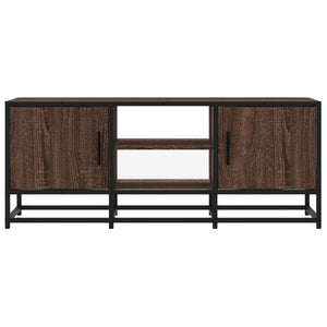 Tv-bänk brun ek 100x35x41 cm konstruerat trä och metall