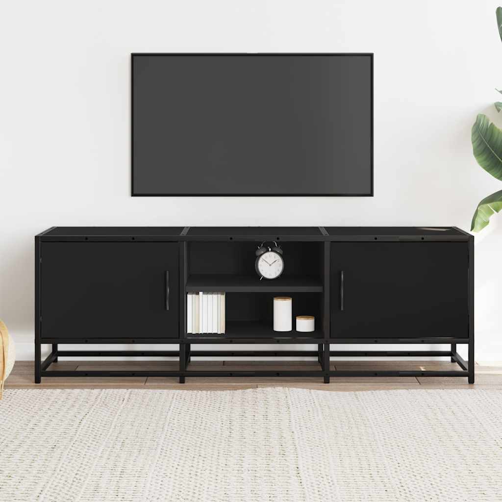Tv-bänk svart 120x35x41 cm konstruerat trä och metall
