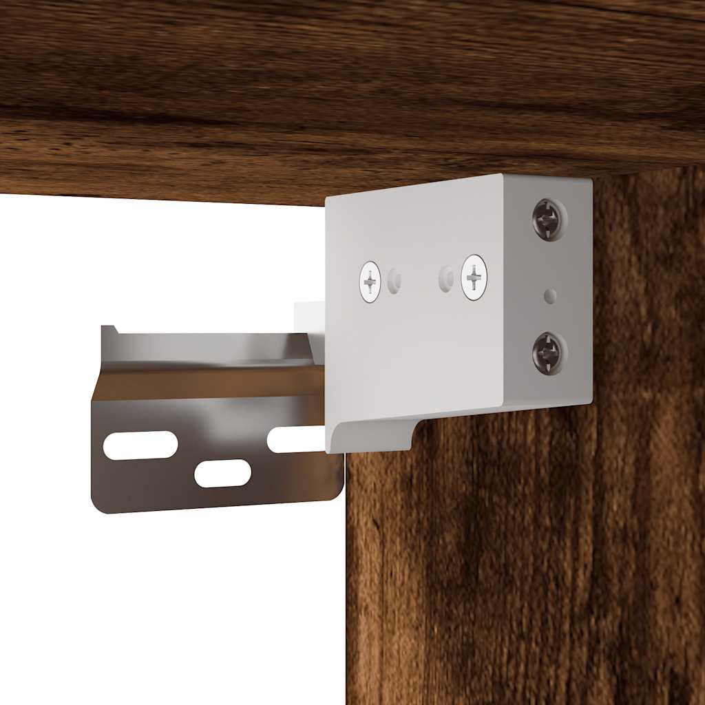 Tv-bänk rökfärgad ek 60x31x39,5 cm konstruerat trä och metall