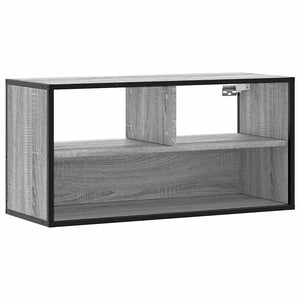 Tv-bänk grå sonoma 80x31x39,5 cm konstruerat trä och metall
