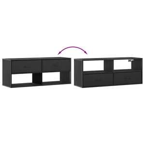 Tv-bänk svart 100x31x39,5 cm konstruerat trä och metall