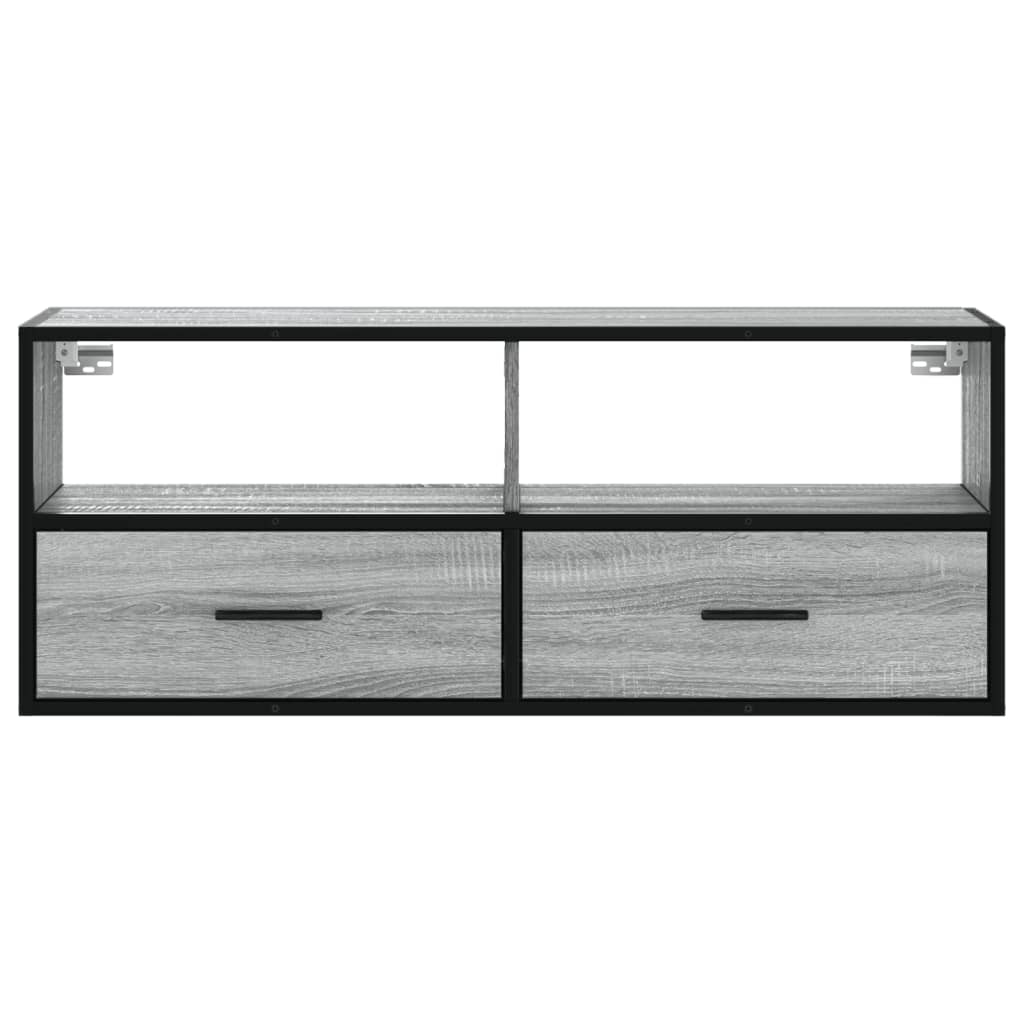 Tv-bänk grå sonoma 100x31x39,5 cm konstruerat trä och metall