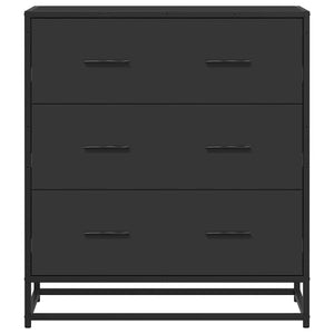 Skänk svart 68x35x76 cm konstruerat trä och metall