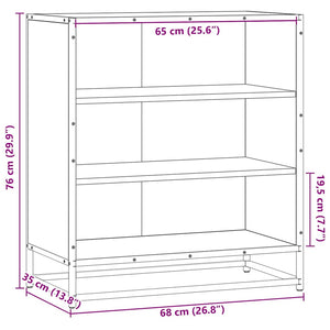 Skänk rökfärgad ek 68x35x76 cm konstruerat trä och metall