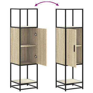 Högskåp sonoma-ek 35,5x35x139 cm konstruerat trä och metall