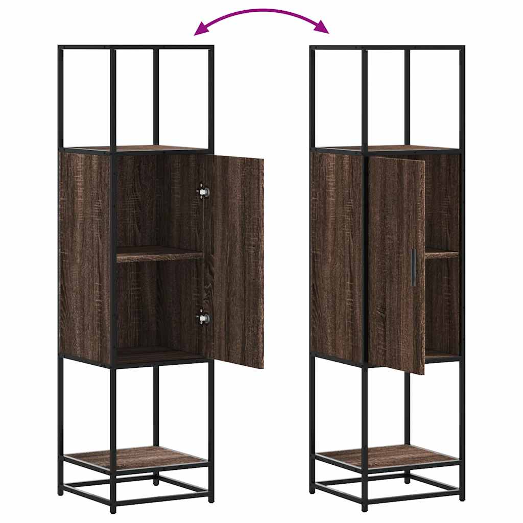 Skåp brun ek 35,5x35x139 cm konstruerat trä och metall