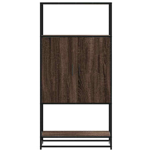 Högskåp brun ek 68x35x139 cm konstruerat trä och metall