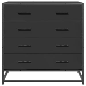 Byrå svart 70x41x70 cm konstruerat trä