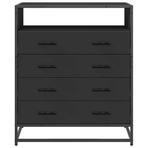 Byrå svart 70x41x83,5 cm konstruerat trä