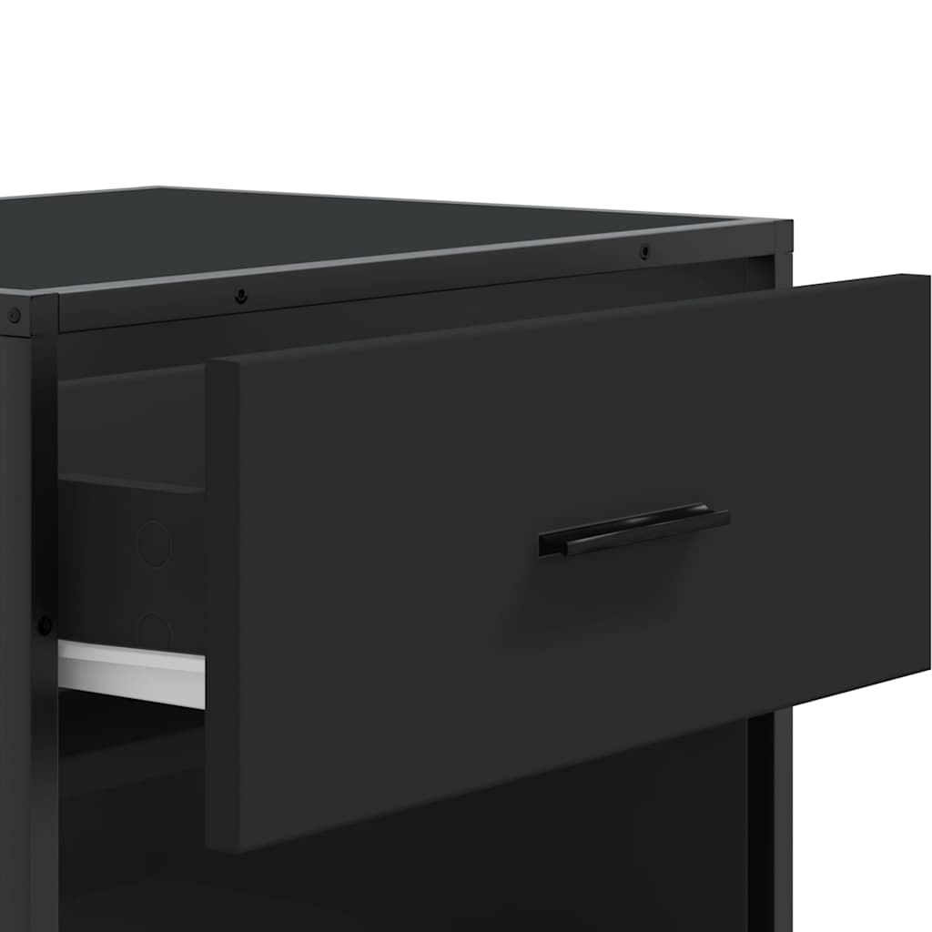 Skohylla svart 48x38x97,5 cm konstruerat trä