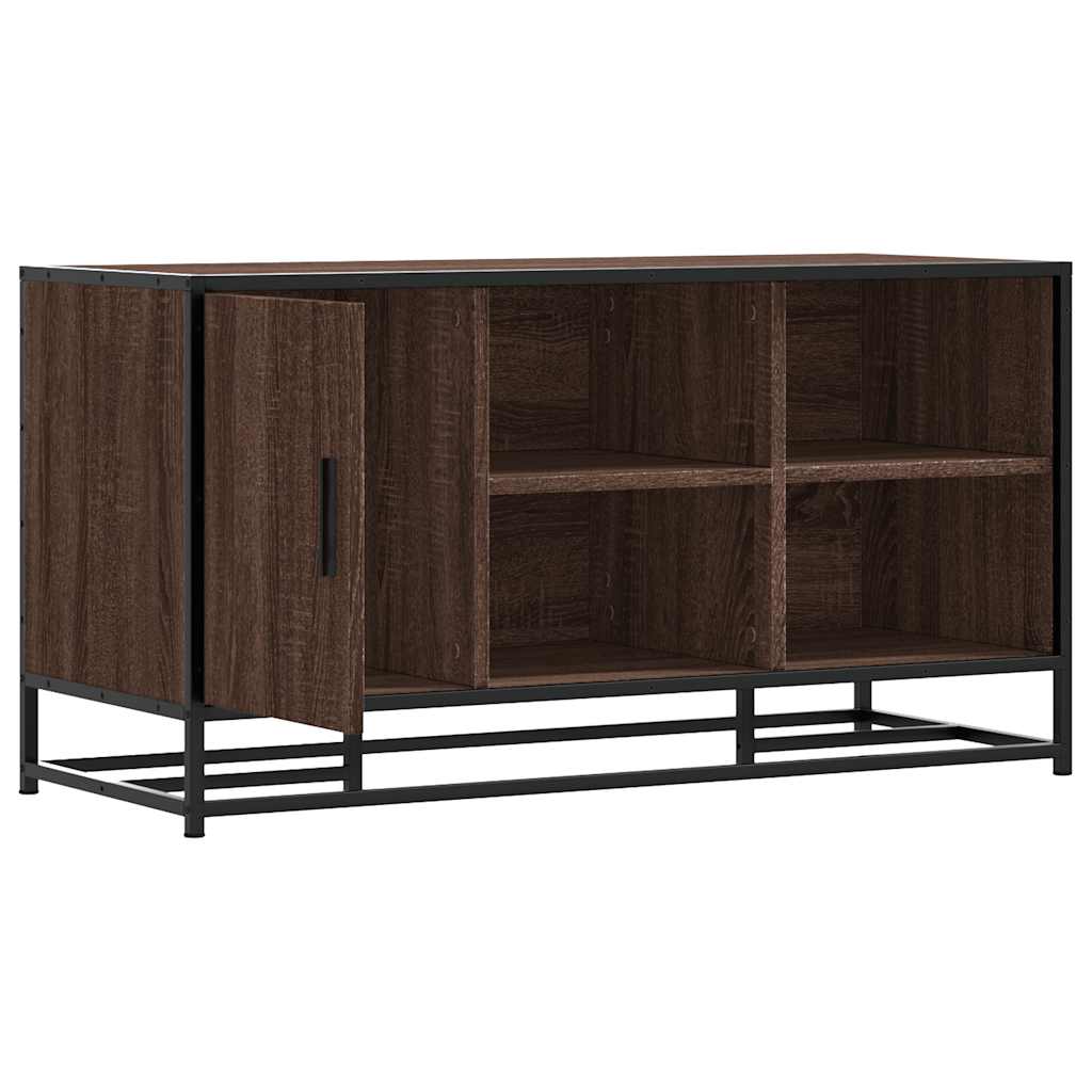 Skobänk brun ek 100x40x53,5 cm konstruerat trä och metall