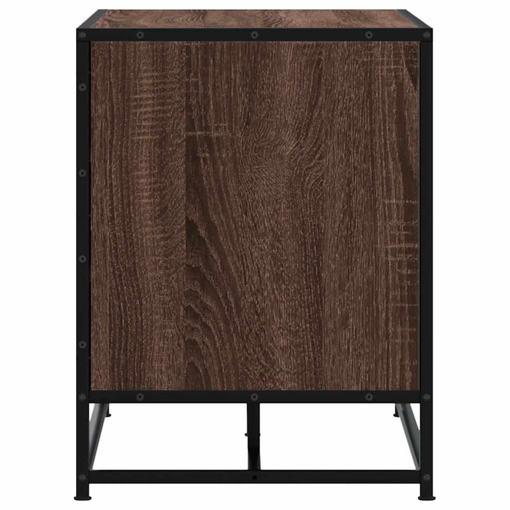 Skobänk brun ek 100x40x53,5 cm konstruerat trä och metall