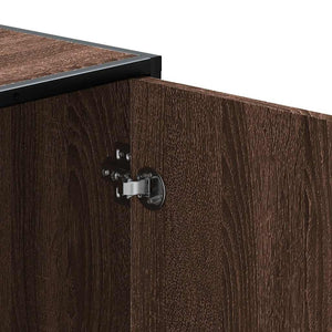 Skobänk brun ek 100x40x53,5 cm konstruerat trä och metall