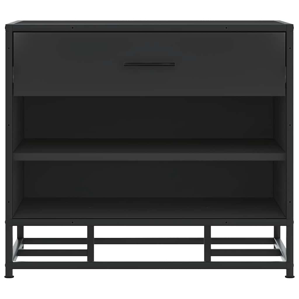 Skobänk svart 60x40x53,5 cm konstruerat trä och metall