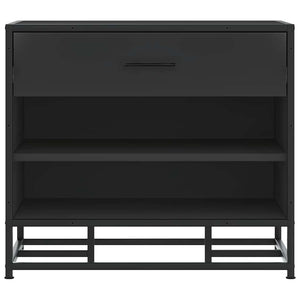Skobänk svart 60x40x53,5 cm konstruerat trä och metall