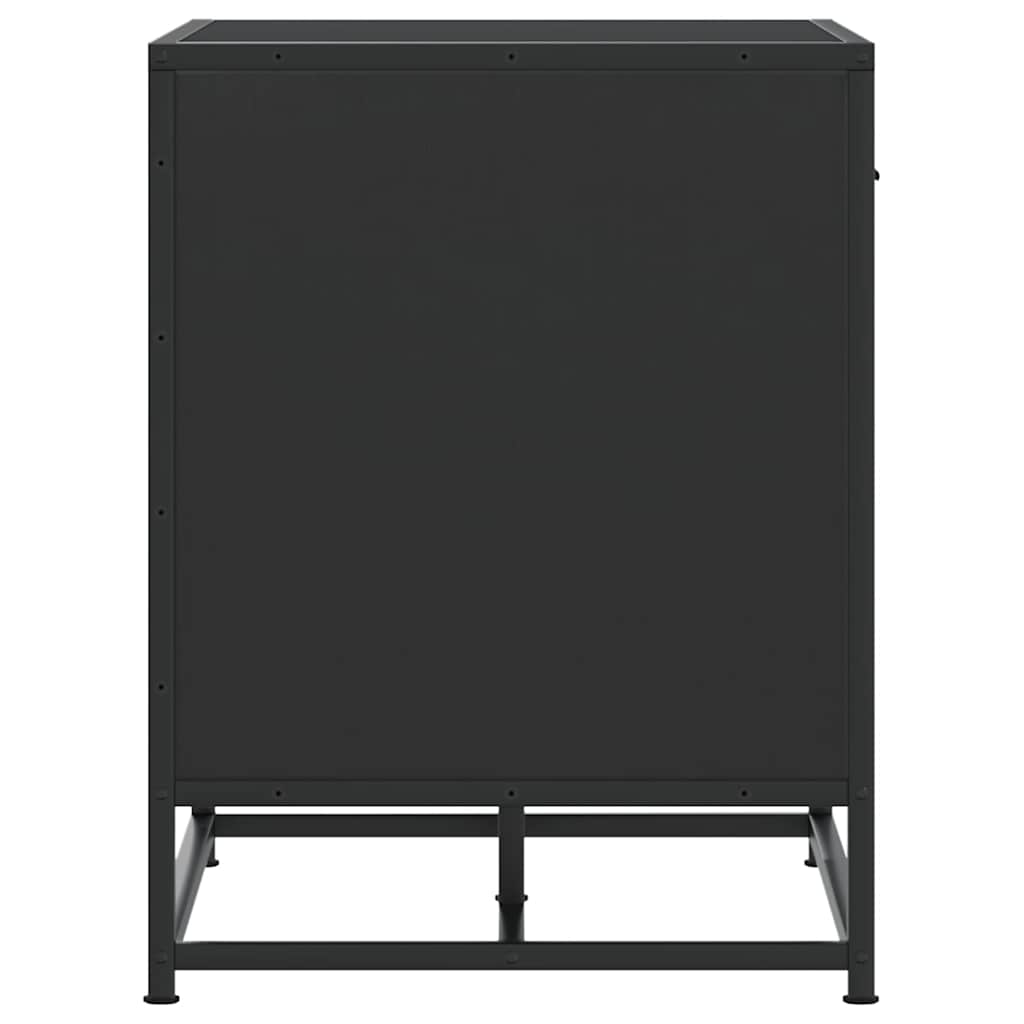 Skobänk svart 60x40x53,5 cm konstruerat trä och metall