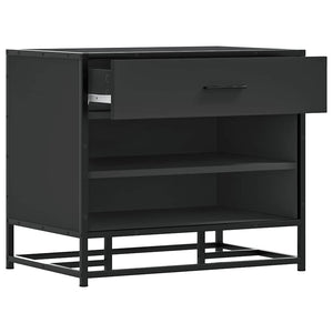 Skobänk svart 60x40x53,5 cm konstruerat trä och metall