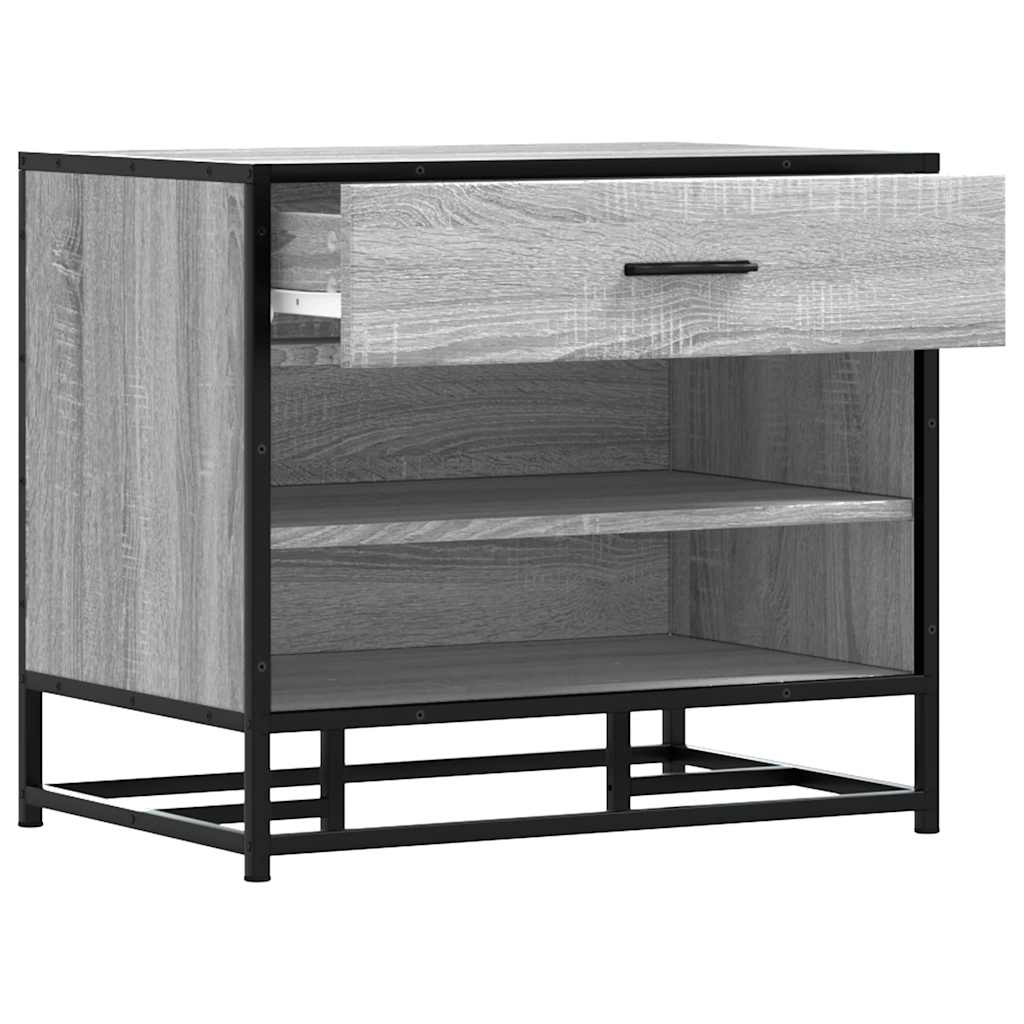 Skobänk grå sonoma 60x40x53,5 cm konstruerat trä och metall