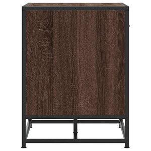 Skobänk brun ek 60x40x53,5 cm konstruerat trä och metall