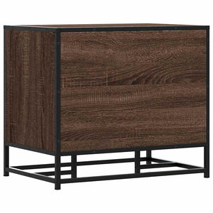 Skobänk brun ek 60x40x53,5 cm konstruerat trä och metall