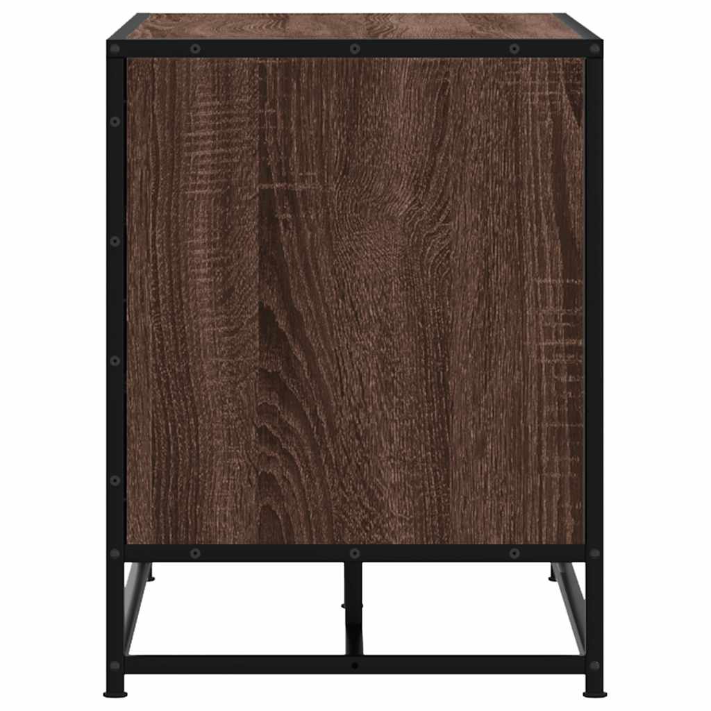 Skobänk brun ek 80x40x53,5 cm konstruerat trä och metall