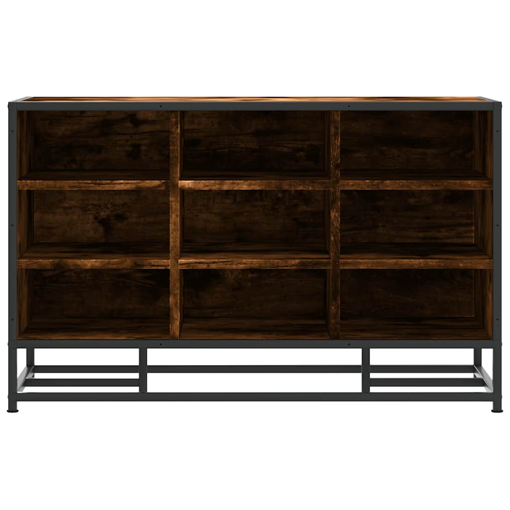 Skobänk rökfärgad ek 84x40x53,5 cm konstruerat trä och metall