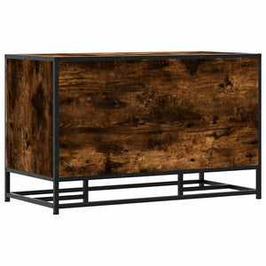 Skobänk rökfärgad ek 84x40x53,5 cm konstruerat trä och metall