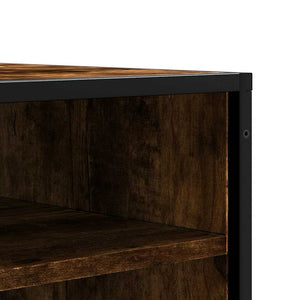 Skobänk rökfärgad ek 84x40x53,5 cm konstruerat trä och metall