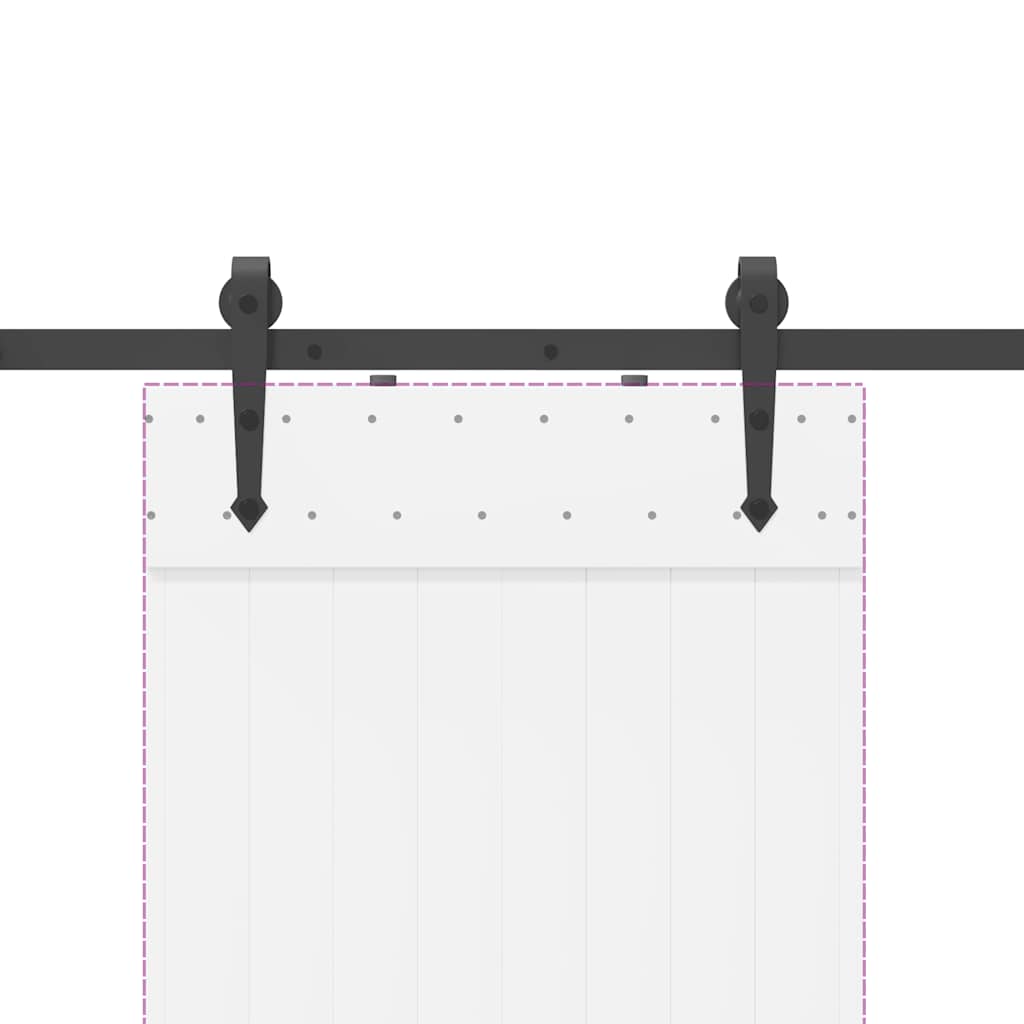 Skjutdörrsbeslag 152,5 cm stål svart