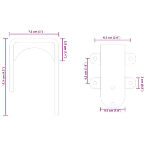 Bypass-fästen för ladugårdsdörr 4 st för runda skenor