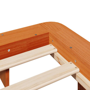 Sängram utan madrass vaxbrun 120x190 cm massiv furu