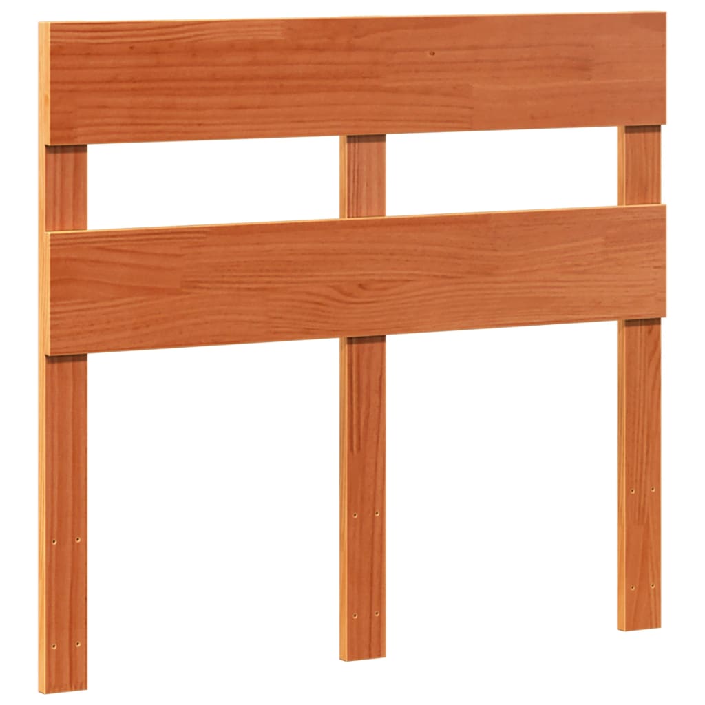 Sängram utan madrass vaxad brun 90x190 cm massiv furu